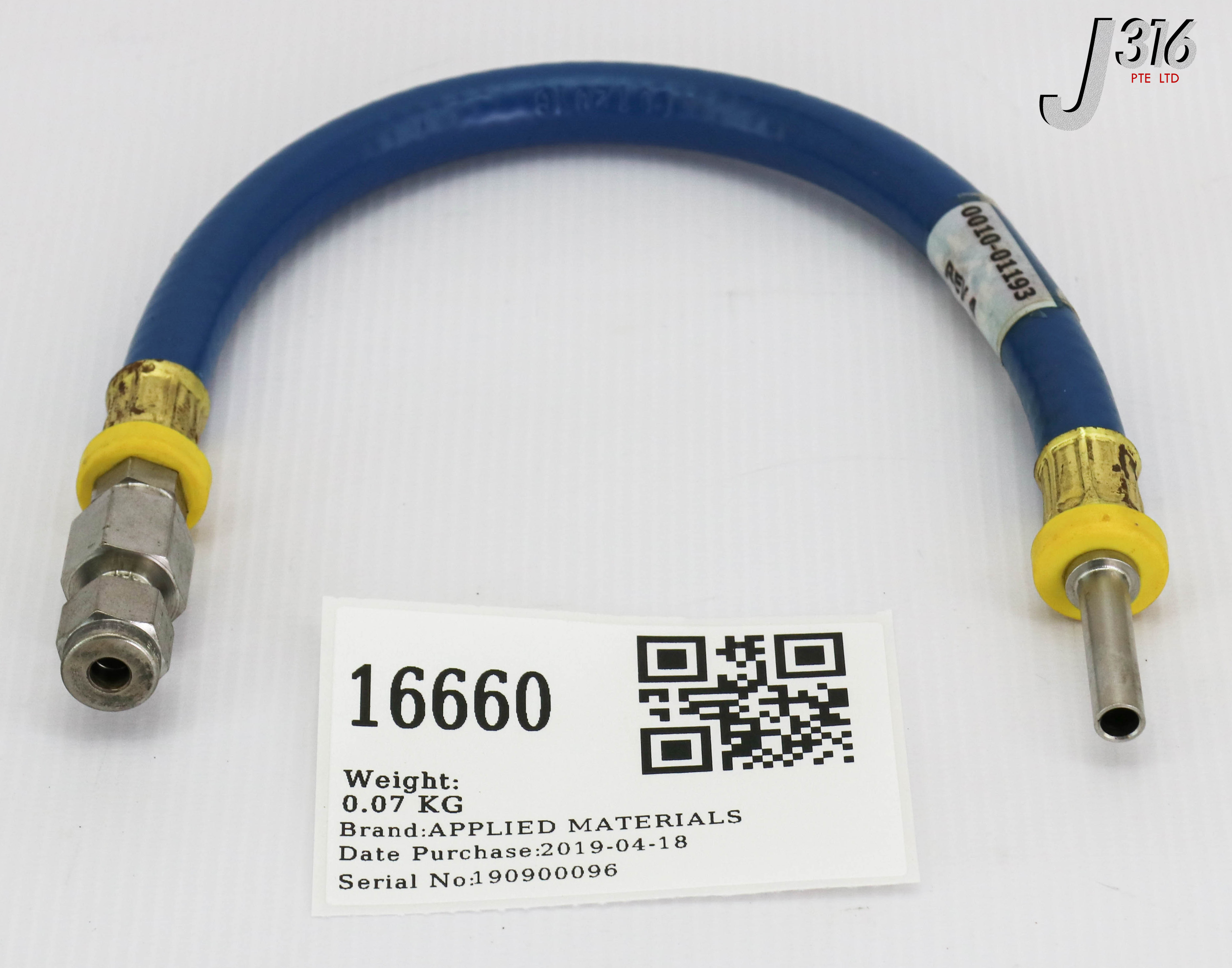 ハッピー 16660 APPLIED MATERIALS ASSY, HOSE WATER B101 HTR RUBBER 0010